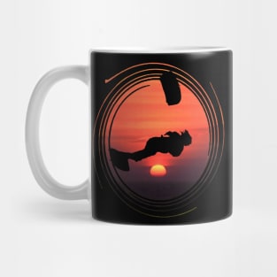 Lets Fly A Kite Black Silhouette Freestyle Kitesurf Sunset Mug